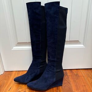 Stuart Weitzman Navy Heeled Boots